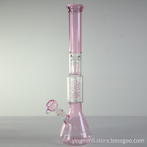 Glass Pipe Glass Smoking Pipe with 1 Helix Perc 1 Splash Guard 20 Inches High (GB-114)